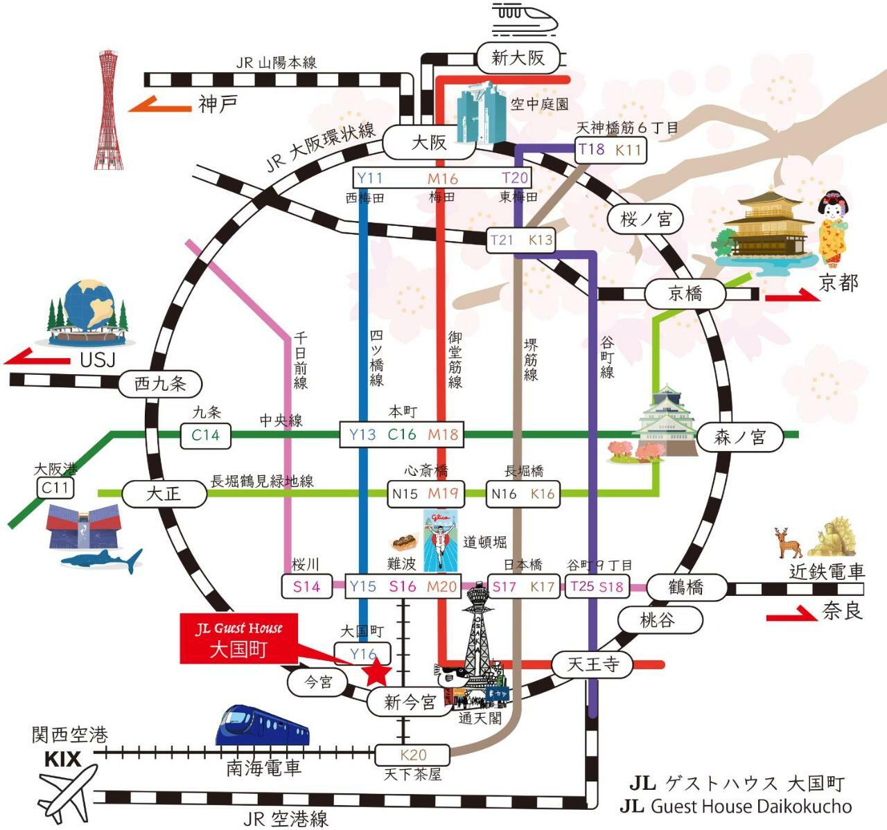 Jl Guesthouse Daikokucho Osaka Luaran gambar